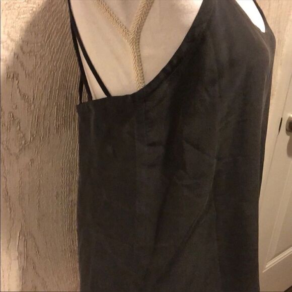 Chaser Dark Gray Silk Camisole Open Back Tank Top - Picture 3 of 6
